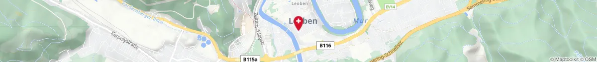 Kartendarstellung des Standorts für Stadtapotheke Leoben in 8700 Leoben